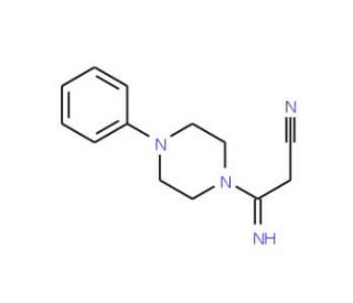 3-Imino-3-(4-phenylpiperazino)propanenitrile - chemical structure image