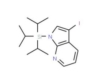3-Iodo-1-triisopropylsilanyl-1H-pyrrolo-[2,3-b]pyridine (CAS 913983-25-2) - chemical structure image