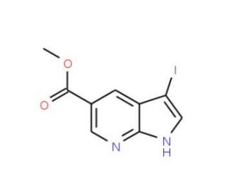 3-Iodo-1H-pyrrolo[2,3-b]pyridine-5-carboxylicacid methyl ester (CAS 944937-30-8) - chemical structure image