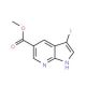 3-Iodo-1H-pyrrolo[2,3-b]pyridine-5-carboxylicacid methyl ester (CAS 944937-30-8) - chemical structure image