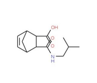 3-Isobutylcarbamoyl-bicyclo[2.2.1]hept-5-ene-2-carboxylic acid - chemical structure image