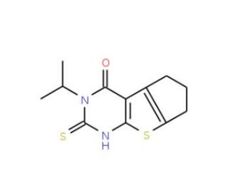 3-isopropyl-2-mercapto-3,5,6,7-tetrahydro-4H-cyclopenta[4,5]thieno[2,3-d]pyrimidin-4-one - chemical structure image