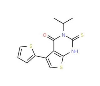 3-isopropyl-2-mercapto-5-thien-2-ylthieno[2,3-d]pyrimidin-4(3H)-one - chemical structure image