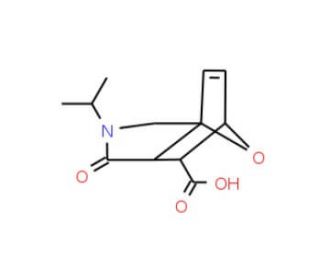 3-Isopropyl-4-oxo-10-oxa-3-aza-tricyclo[5.2.1.0*1,5*]dec-8-ene-6-carboxylic acid (CAS 436811-01-7) - chemical structure image