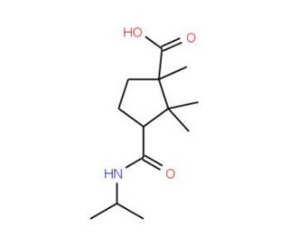 3-Isopropylcarbamoyl-1,2,2-trimethyl-cyclopentanecarboxylic acid - chemical structure image