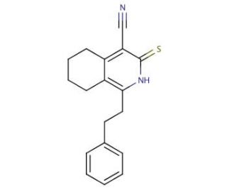 3-Mercapto-1-phenethyl-5,6,7,8-tetrahydro-isoquinoline-4-carbonitrile - chemical structure image