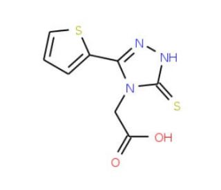 (3-mercapto-5-thien-2-yl-4H-1,2,4-triazol-4-yl)acetic acid - chemical structure image