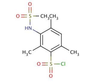 3-methanesulfonamido-2,4,6-trimethylbenzene-1-sulfonyl chloride - chemical structure image