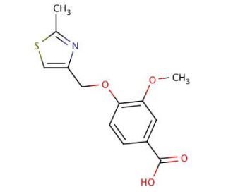 3-methoxy-4-[(2-methyl-1,3-thiazol-4-yl)methoxy]benzoic acid - chemical structure image