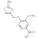 3-methoxy-4-[(2-methyl-1,3-thiazol-4-yl)methoxy]benzoic acid - chemical structure image