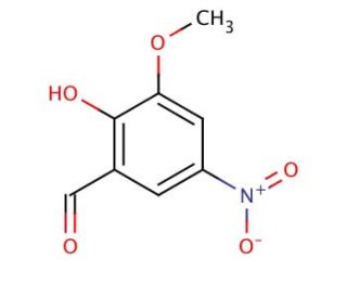 3-Methoxy-5-nitrosalicylaldehyde (CAS 17028-61-4) - chemical structure image