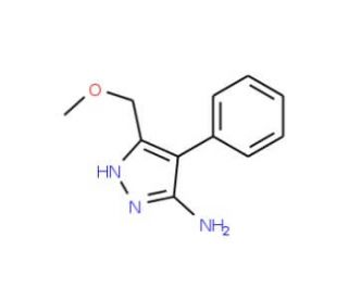 3-(methoxymethyl)-4-phenyl-1H-pyrazol-5-amine (CAS 895042-86-1) - chemical structure image