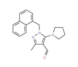 3-methyl-1-(1-naphthylmethyl)-5-pyrrolidin-1-yl-1H-pyrazole-4-carbaldehyde - chemical structure image