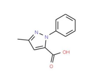 3-Methyl-1-phenyl-1H-pyrazole-5-carboxylic acid (CAS 1136-76-1) - chemical structure image