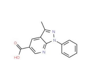 3-methyl-1-phenyl-1H-pyrazolo[3,4-b]pyridine-5-carboxylic acid - chemical structure image