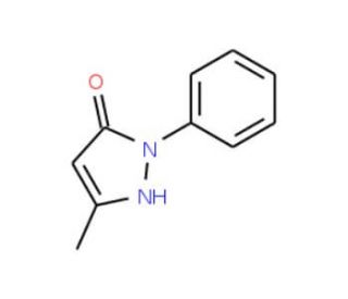 3-Methyl-1-phenyl-2-pyrazoline-5-one (CAS 19735-89-8) - chemical structure image