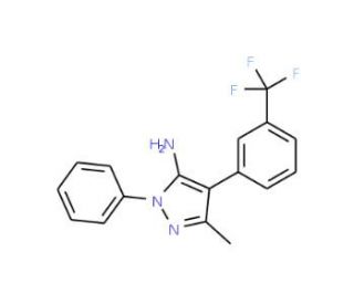3-Methyl-1-phenyl-4-[3-(trifluoromethyl)phenyl]-1H-pyrazol-5-amine - chemical structure image