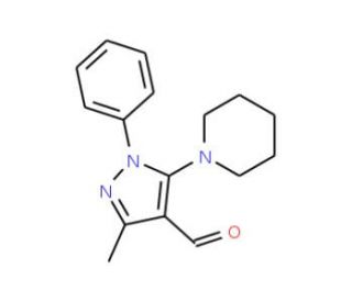 3-methyl-1-phenyl-5-piperidin-1-yl-1H-pyrazole-4-carbaldehyde (CAS 5499-70-7) - chemical structure image