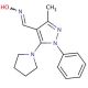 3-methyl-1-phenyl-5-pyrrolidin-1-yl-1H-pyrazole-4-carbaldehyde oxime - chemical structure image
