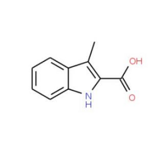 3-methyl-1H-indole-2-carboxylic acid (CAS 10590-73-5) - chemical structure image