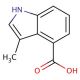 3-Methyl-1H-indole-4-carboxylic acid (CAS 1159511-18-8) - chemical structure image