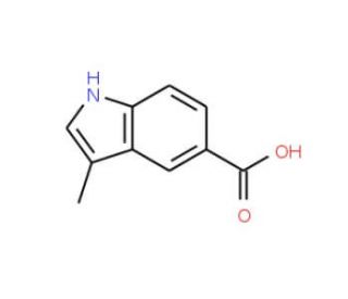 3-Methyl-1H-indole-5-carboxylic acid (CAS 588688-44-2) - chemical structure image