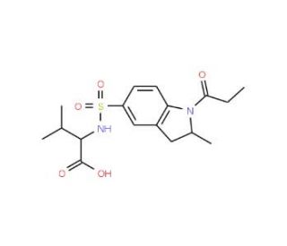 3-Methyl-2-{[(2-methyl-1-propionyl-2,3-dihydro-1H-indol-5-yl)sulfonyl]amino}butanoic acid - chemical structure image
