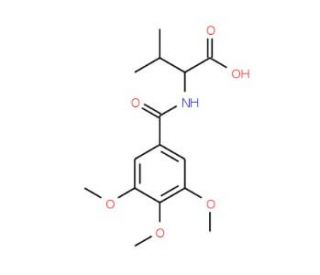 3-methyl-2-[(3,4,5-trimethoxybenzoyl)amino]butanoic acid (CAS 93709-68-3) - chemical structure image
