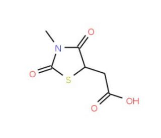 (3-Methyl-2,4-dioxo-thiazolidin-5-yl)-acetic acid - chemical structure image