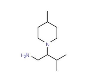 3-methyl-2-(4-methylpiperidin-1-yl)butan-1-amine - chemical structure image