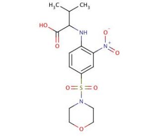 3-Methyl-2-[4-(morpholine-4-sulfonyl)-2-nitro-phenylamino]-butyric acid - chemical structure image