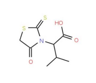3-Methyl-2-(4-oxo-2-thioxo-thiazolidin-3-yl)-butyric acid - chemical structure image