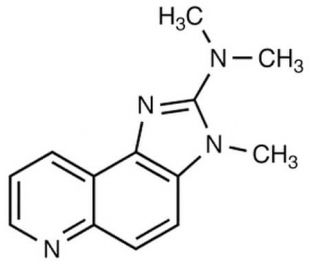 3-Methyl-2-dimethylamino-imidazo[4,5-F]quinoline (CAS 102408-27-5) - chemical structure image