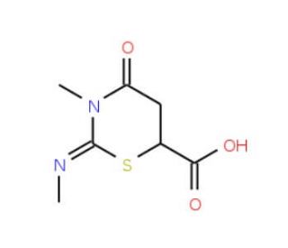 3-Methyl-2-methylimino-4-oxo-[1,3]thiazinane-6-carboxylic acid - chemical structure image