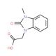 (3-methyl-2-oxo-2,3-dihydro-1H-benzimidazol-1-yl)acetic acid (CAS 1848-90-4) - chemical structure image