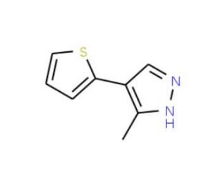 3-Methyl-4-(2-thienyl)-1H-pyrazole - chemical structure image