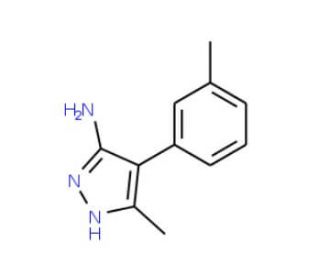 3-Methyl-4-(3-methylphenyl)-1H-pyrazol-5-amine - chemical structure image