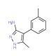 3-Methyl-4-(3-methylphenyl)-1H-pyrazol-5-amine - chemical structure image