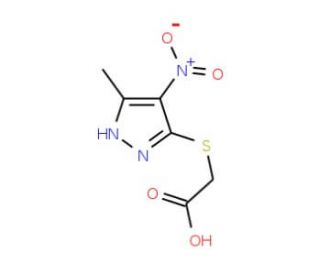 [(3-Methyl-4-nitro-1H-pyrazol-5-yl)thio]-acetic acid - chemical structure image