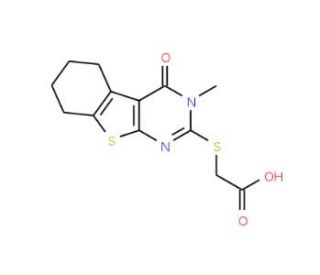 (3-Methyl-4-oxo-3,4,5,6,7,8-hexahydro-benzo-[4,5]thieno[2,3-d]pyrimidin-2-ylsulfanyl)acetic acid - chemical structure image