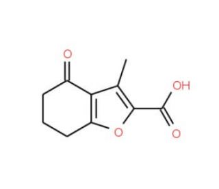 3-Methyl-4-oxo-4,5,6,7-tetrahydro-benzofuran-2-carboxylic acid (CAS 112579-43-8) - chemical structure image