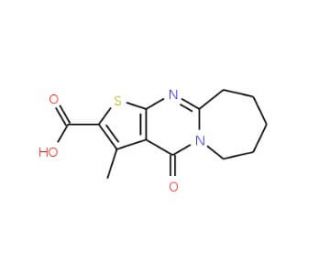 3-methyl-4-oxo-4,6,7,8,9,10-hexahydrothieno[2&prime;,3&prime;:4,5]pyrimido[1,2-a]azepine-2-carboxylic acid - chemical structure image