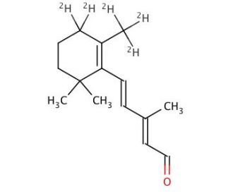 3-Methyl-5-[2,6,6-trimethyl-1-(cyclohexen-d5)-1-yl]-penta-2,4-dienal - chemical structure image