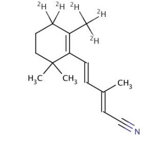 3-Methyl-5-[2,6,6-trimethyl-1-(cyclohexen-d5)-1-yl]-penta-2,4-dienenitrile - chemical structure image