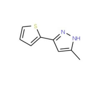 3-Methyl-5-(2-thienyl)-1H-pyrazole (CAS 31618-80-1) - chemical structure image