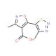 3-Methyl-5-(4-methyl-1,2,3-thiadiazol-5-yl)isoxazole-4-carboxylic acid (CAS 263385-59-7) - chemical structure image