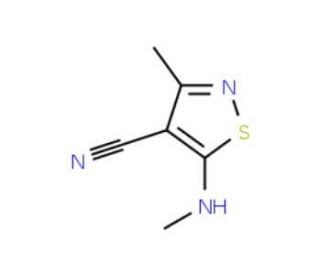 3-methyl-5-(methylamino)isothiazole-4-carbonitrile (CAS 88394-37-0) - chemical structure image
