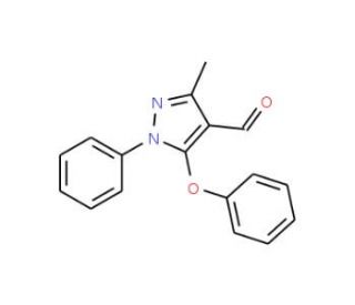 3-methyl-5-phenoxy-1-phenyl-1H-pyrazole-4-carbaldehyde (CAS 30241-46-4) - chemical structure image