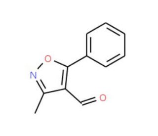 3-Methyl-5-phenylisoxazole-4-carboxaldehyde (CAS 89479-66-3) - chemical structure image