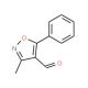 3-Methyl-5-phenylisoxazole-4-carboxaldehyde (CAS 89479-66-3) - chemical structure image
